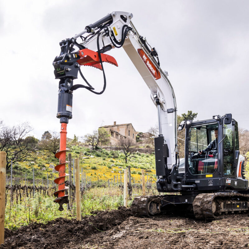 Grondboor graafmachine bobcat vangaever 01