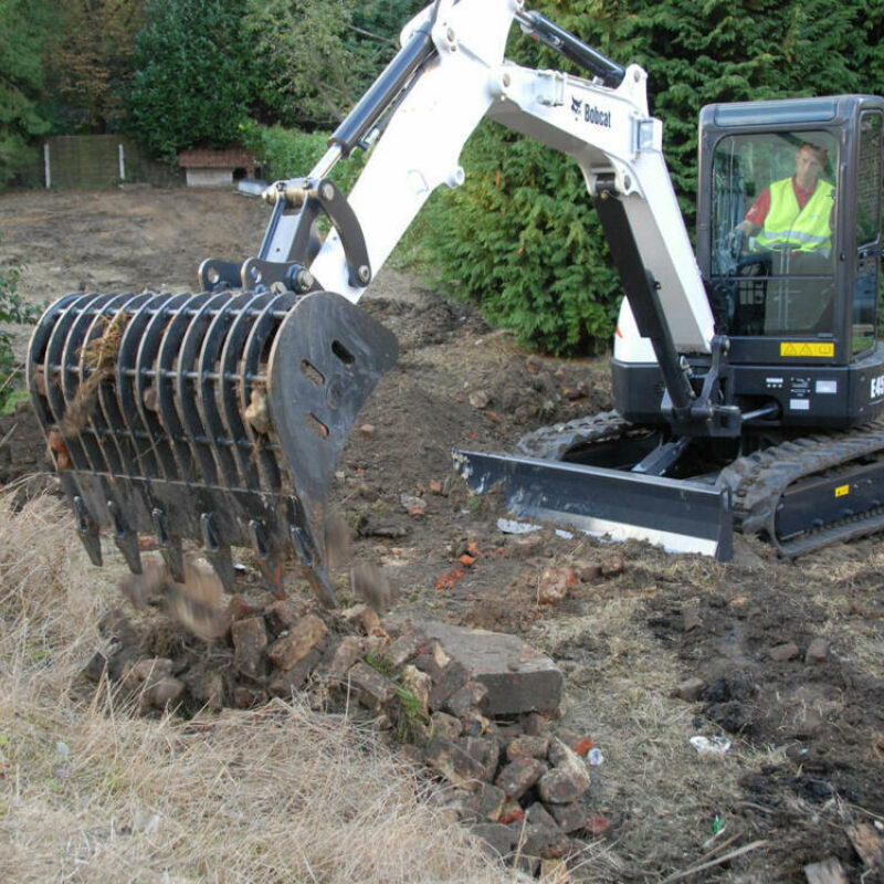 Puinbak zeefbak graafmachine bobcat vangaever 02