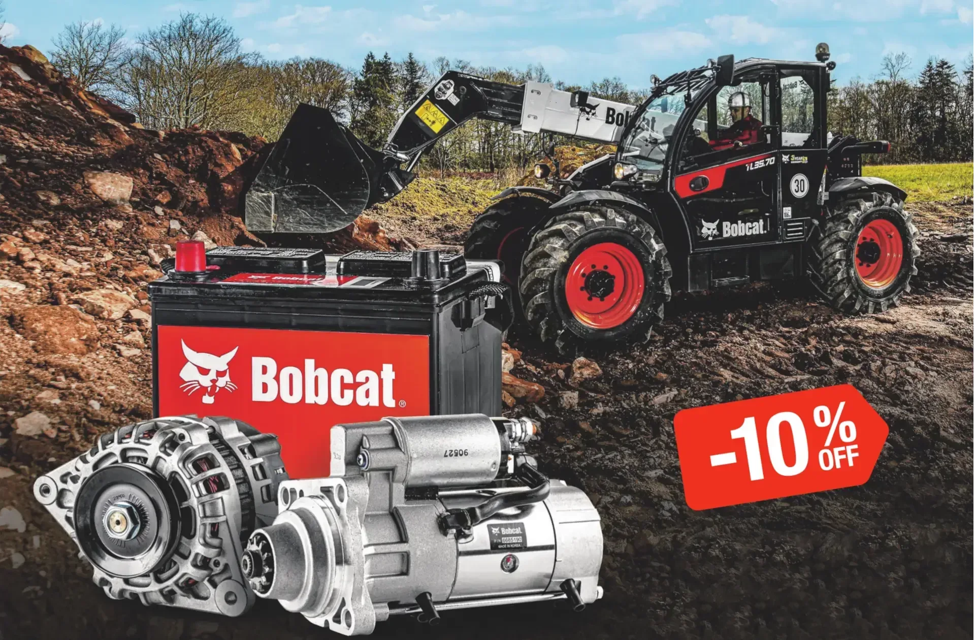 Batterij alternator starter Bobcat Vangaever 1026