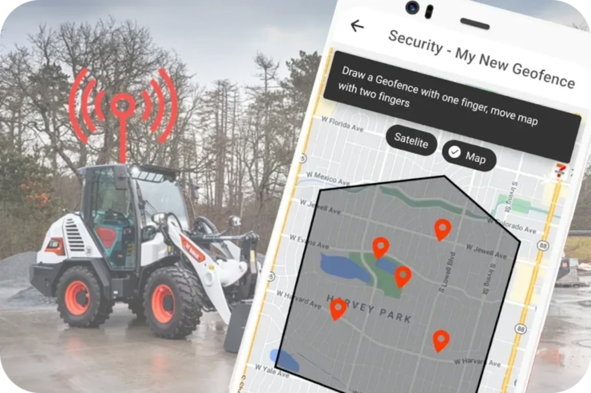 Bobcat machine IQ geofencing
